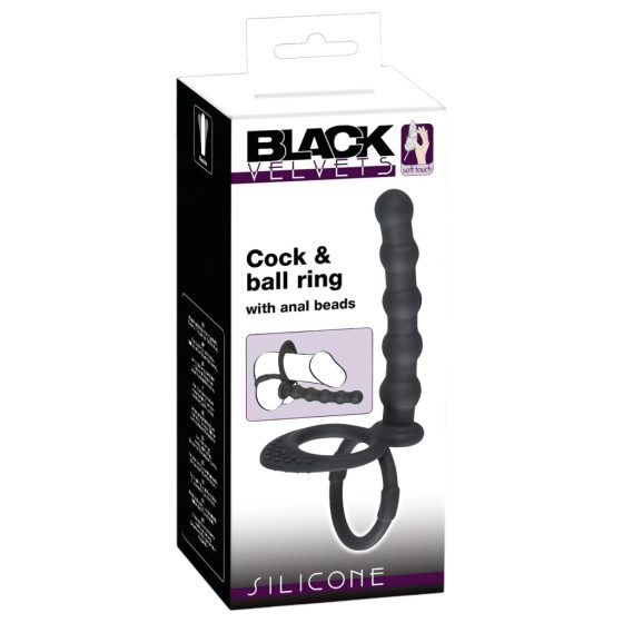 Black Velvet - Cock, Ball & Anal Dildo Ring (Black)