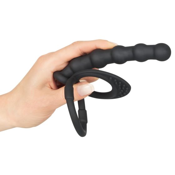 Black Velvet - Cock, Ball & Anal Dildo Ring (Black)