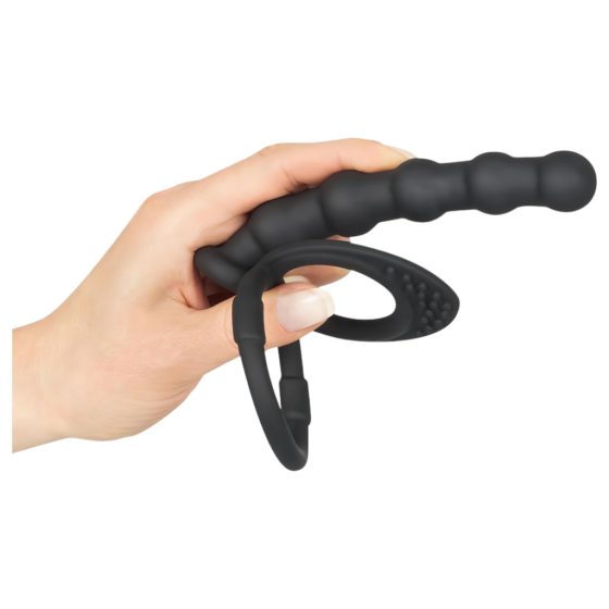 Black Velvet - Cock, Ball & Anal Dildo Ring (Black)