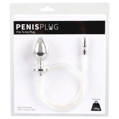 Hollow Steel Anal Plug with Urethral Dilator