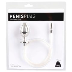 Piss to Ass Plug - Hollow Anal Plug with Urethral Stretcher