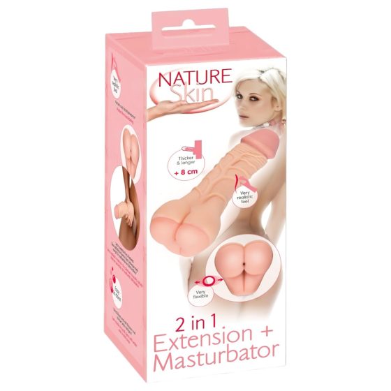 Nature Skin - 2-in-1 Artificial Butt and Penis Sleeve (Natural)