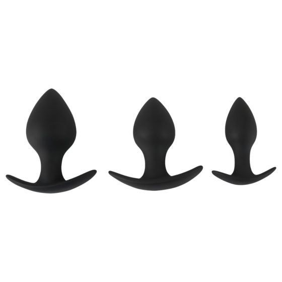 Black Velvet - Silicone Anal Dildo Set (3-Piece) - Black