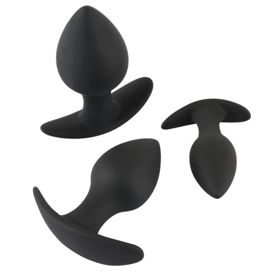 Black Velvet - Silicone Anal Dildo Set (3-Piece) - Black