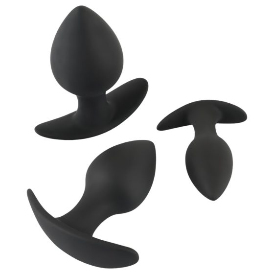 Black Velvet - Silicone Anal Dildo Set (3-Piece) - Black