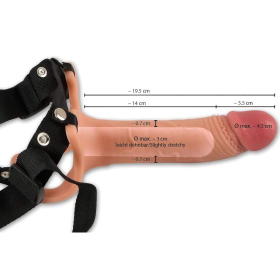 Realistixxx Strap-on - Hollow, Realistic Dildo (Natural)