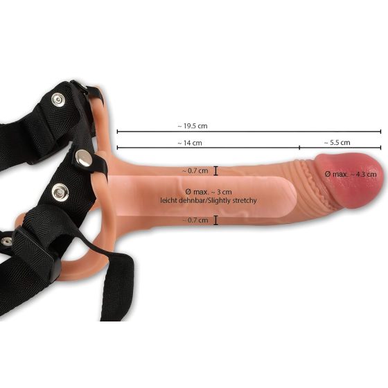 Realistixxx Strap-on - Hollow, Realistic Dildo (Natural)