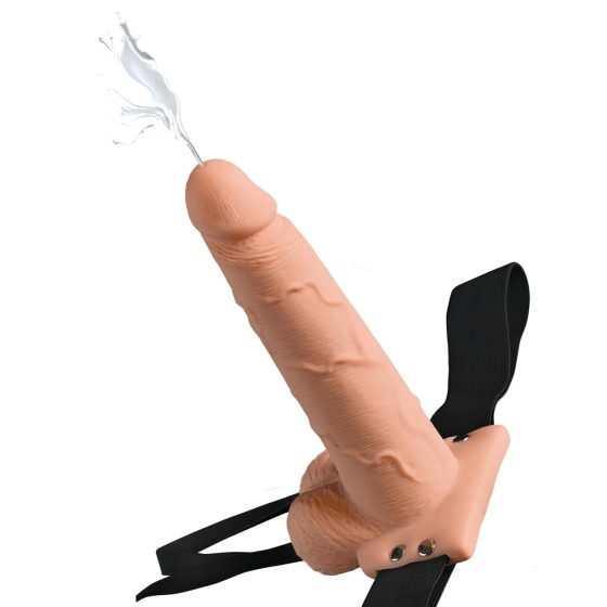 Squirting Hollow Strap-On Dildo 7.5 (Natural)