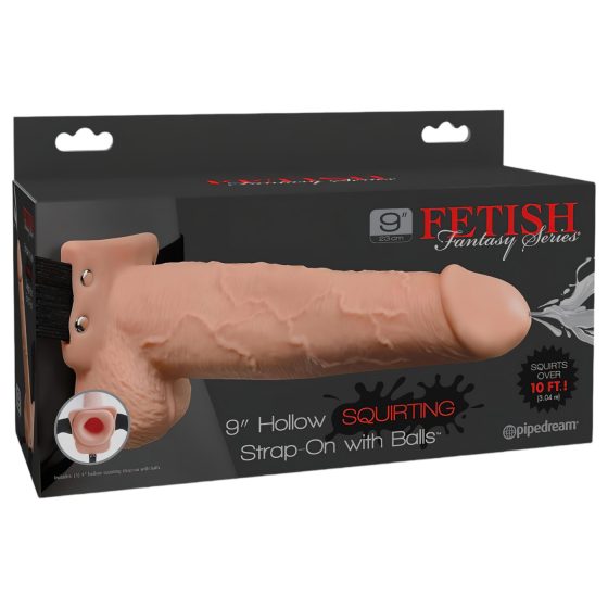 Fetish Strap-On 9 - strap-on, hollow, squirting dildo (natural)