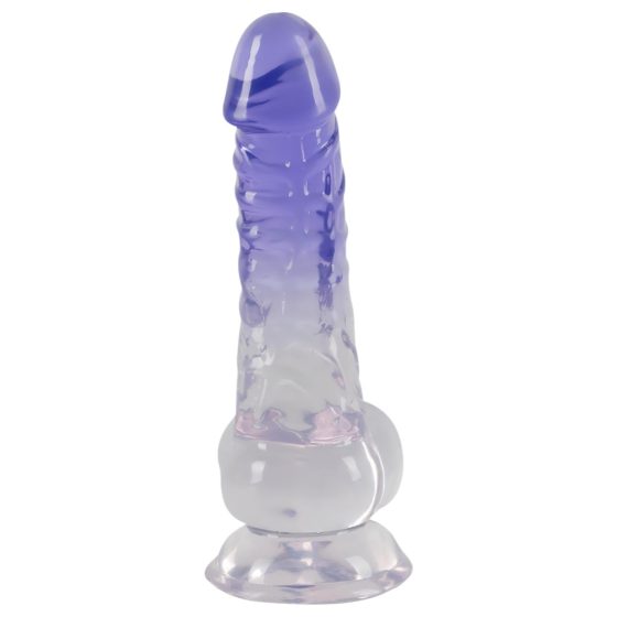 Crystal Clear - Clear Dildo with Suction Cup - 7.7 inch (Transparent-Purple)