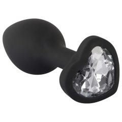 You2Toys Butt Plug - Black Anal Dildo with White Gem