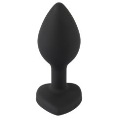 You2Toys Butt Plug - Black Anal Dildo with White Gem