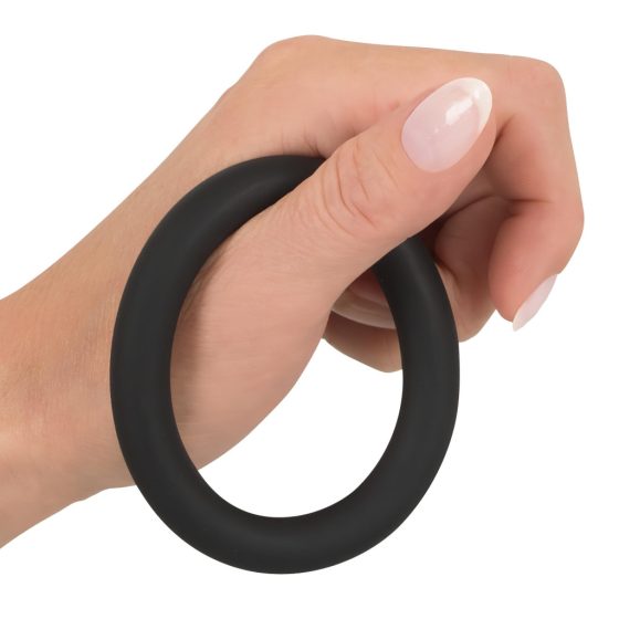 Black Velvet - Silicone Penis Ring (Black) - 5cm