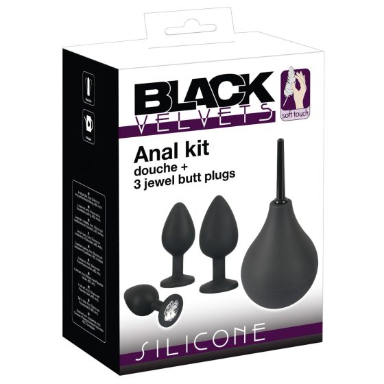 Black Velvet - Anal Dildo Set (4 Pieces) - Black