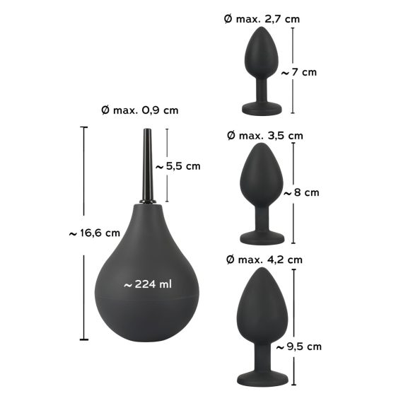 Black Velvet - Anal Plug Set (4-piece) - Black