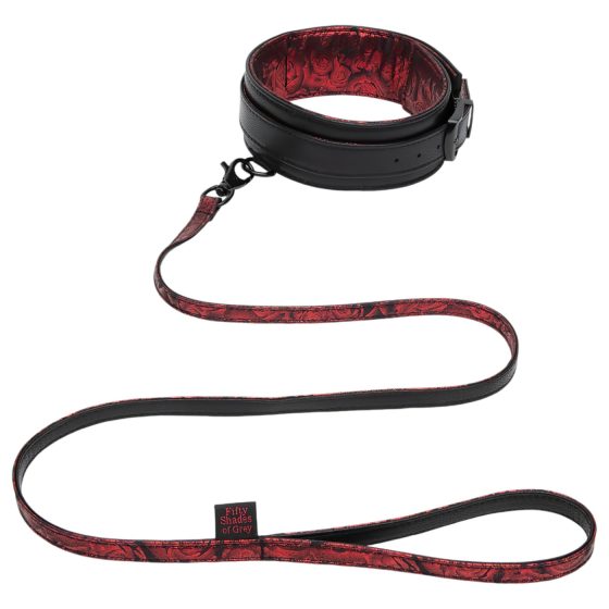 Fifty Shades of Grey - Collar with Leash (Black-Red)