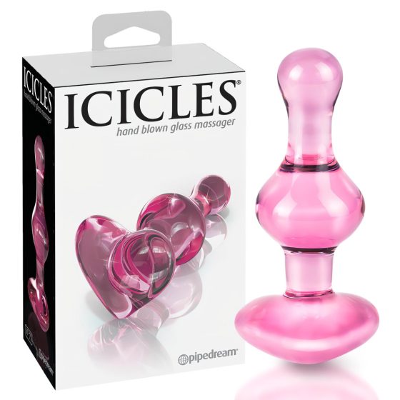 Icicles No. 75 - Heart Glass Anal Dildo (Pink)