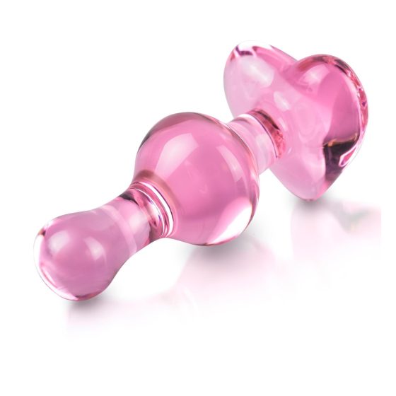 Icicles No. 75 - Heart Glass Anal Dildo (Pink)