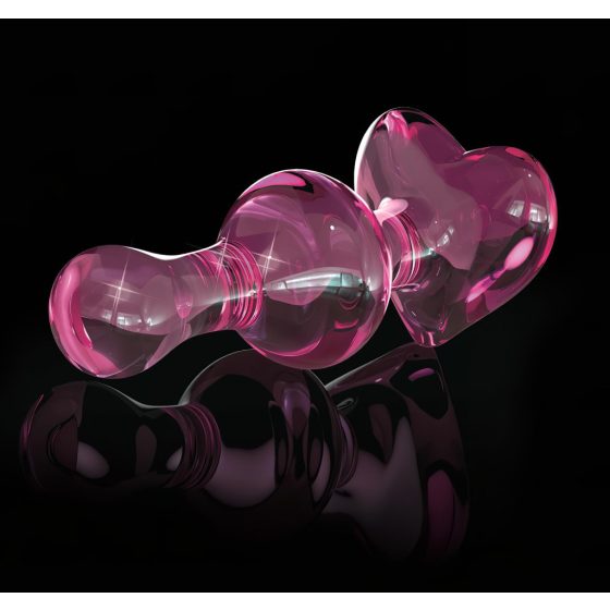 Icicles No. 75 - Heart Glass Anal Dildo (Pink)