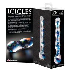   Icicles No. 08 - Wavy Double-Ended Glass Dildo (Transparent-Blue)