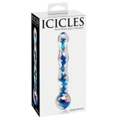   Icicles No. 08 - Wavy Double-Ended Glass Dildo (Transparent-Blue)