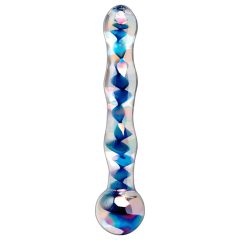   Icicles No. 08 - Wavy Double-Ended Glass Dildo (Transparent-Blue)