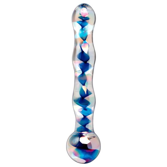 Icicles No. 08 - Wavy Double-Ended Glass Dildo (Transparent-Blue)