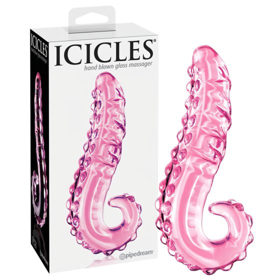 Icicles No. 24 - Ribbed Glass Dildo (Pink)