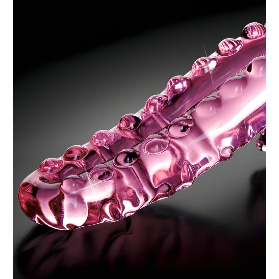 Icicles No. 24 - Ribbed Glass Dildo (Pink)