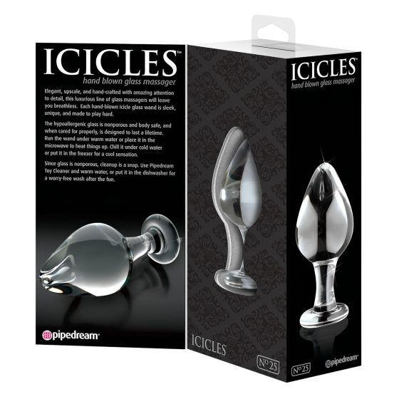 Icicles No. 25 - Tapered Glass Anal Dildo (Transparent)