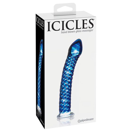 Icicles No. 29 - Spiral Glass Dildo (Blue)