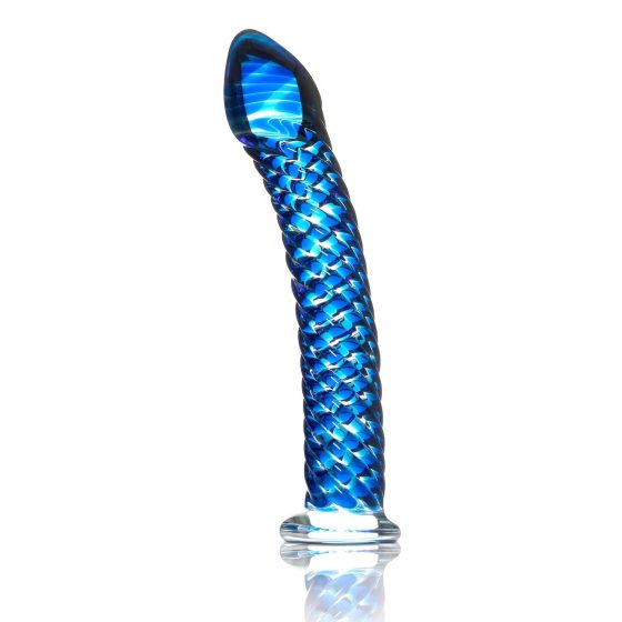 Icicles No. 29 - Spiral Glass Dildo (Blue)