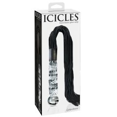 Icicles No. 38 - Leather Whip Glass Dildo (Clear-Black)