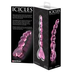 Icicles No. 43 - Beaded Heart Glass Dildo (Pink)