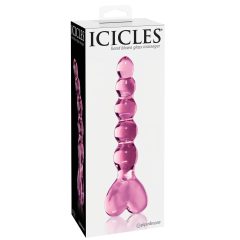 Icicles No. 43 - Beaded Heart Glass Dildo (Pink)