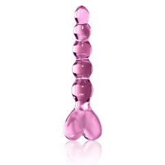 Icicles No. 43 - Beaded Heart Glass Dildo (Pink)