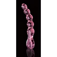 Icicles No. 43 - Beaded Heart Glass Dildo (Pink)