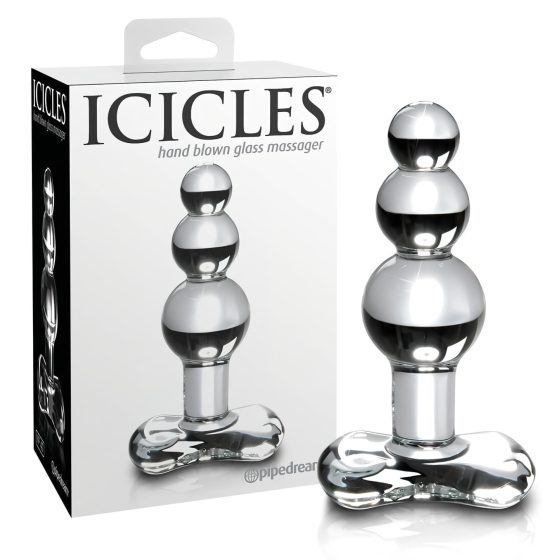 Icicles No. 47 - Triple Beaded Glass Anal Dildo (Transparent)