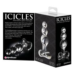   Icicles No. 47 - Triple Beaded Glass Anal Dildo (Transparent)