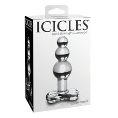   Icicles No. 47 - Triple Beaded Glass Anal Dildo (Transparent)