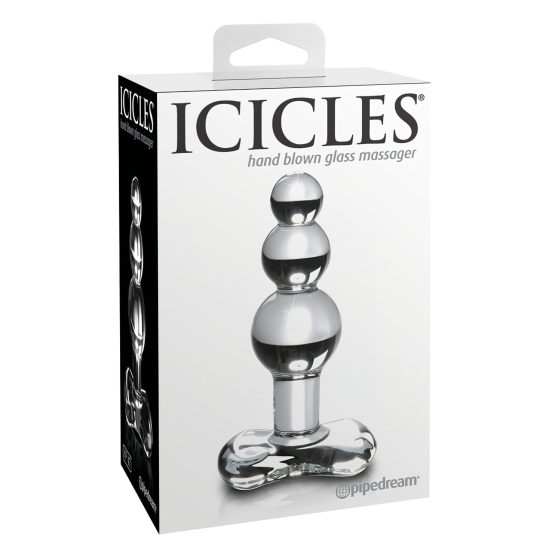 Icicles No. 47 - Triple Beaded Glass Anal Dildo (Translucent)