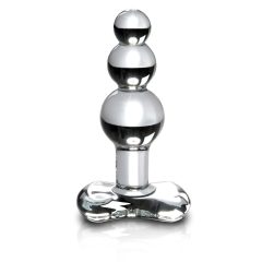   Icicles No. 47 - Triple Beaded Glass Anal Dildo (Transparent)