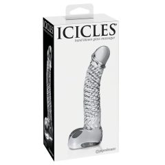   Icicles No. 61 - glass dildo with testicles and penis (transparent)