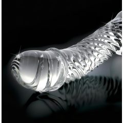   Icicles No. 61 - glass dildo with testicles and penis (transparent)