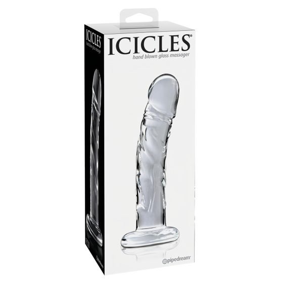 Icicles No. 62 - Glass Dildo with Penis Design (Transparent)