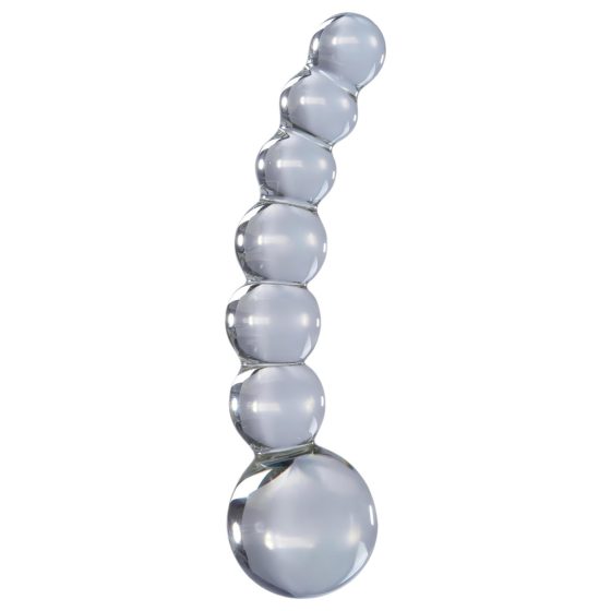 Icicles No. 66 - Curved, Bulbous, Glass Dildo (Translucent)