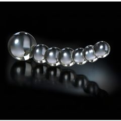 Icicles No. 66 - Curved, Beaded Glass Dildo (Transparent)