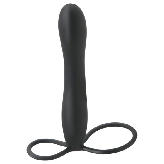 Fetish Double Trouble - Testicle and Penis Ring with Anal Dildo (Black)