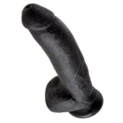   King Cock 9 - large clamp-on, testicular dildo (23cm) - black