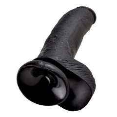   King Cock 9 - large clamp-on, testicular dildo (23cm) - black